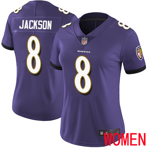 Baltimore Ravens Limited Purple Women Lamar Jackson Home Jersey NFL Football #8 Vapor Untouchable->baltimore ravens->NFL Jersey
